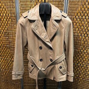 2360 Coach Tan Double-Breasted Trench Coat Size 8 Medium